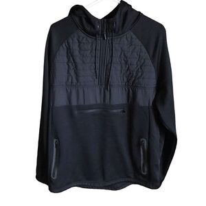 CSG mens pullover 1/4 zip sweatshirt golf Size Large black fleece lined